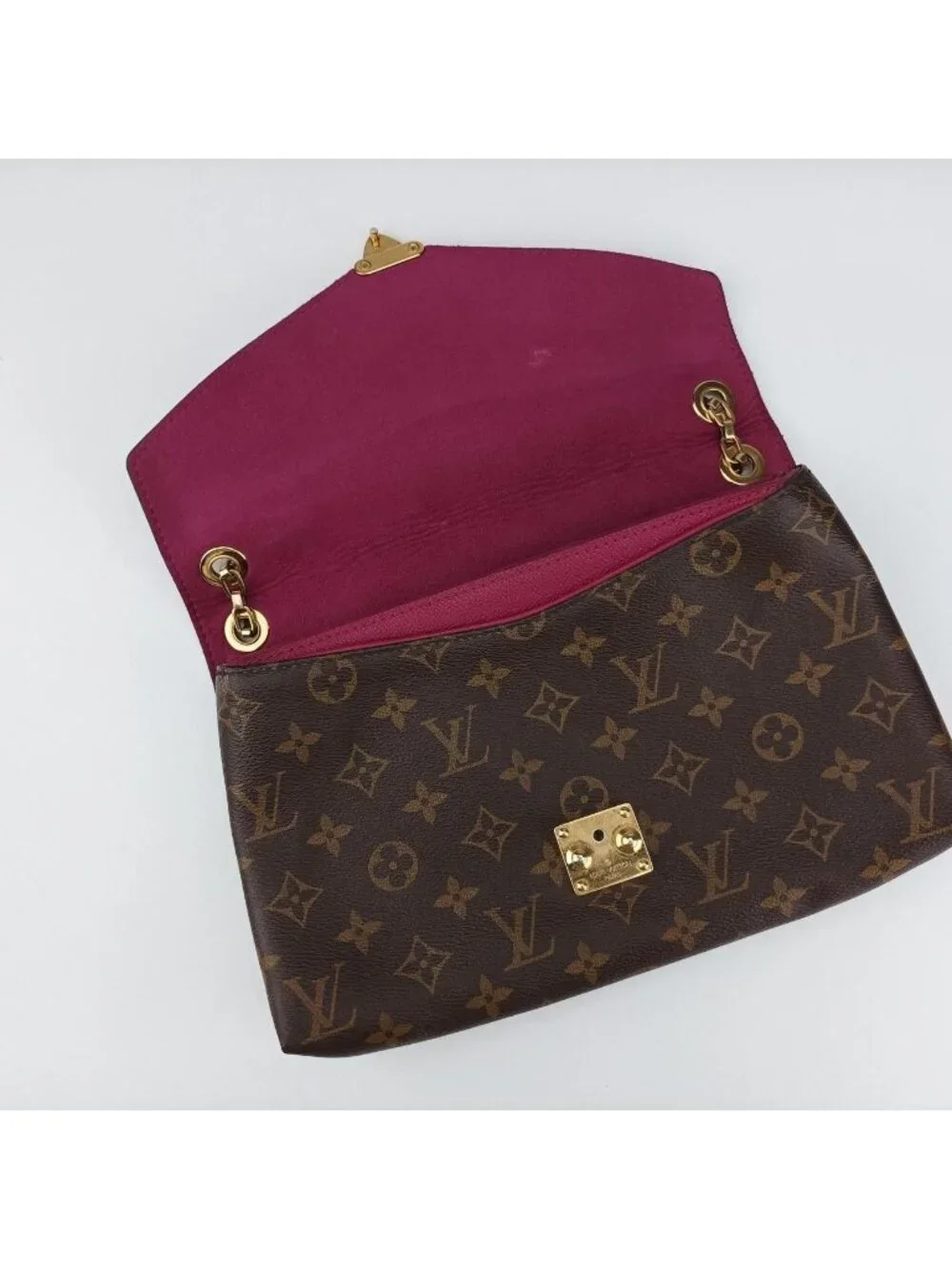 ★SOLD★ Louis Vuitton Pallas Chain Monogram Brown Aurore Canvas Calf Leather - Picture 13 of 15